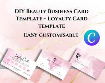 Beauty Business Card Template | Loyalty Card Template | Luxury Business Card Template for Beauty Salon | Beauty Salon Card Template