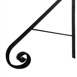 Handrail Forged Circle round design rail end straight support bar 22&quot; 1-2 step Rails staircase porches Railings Painted Black plus Hardware!