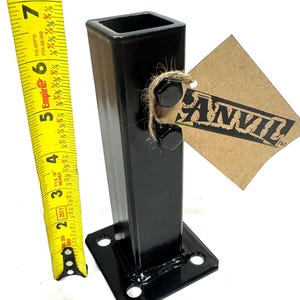 6 1/2&quot; Broken Rail Post rusted out loose rails Repair base for 1&quot; posts Slips into tube NO welding needed! Black w/Hardware Pat Pending