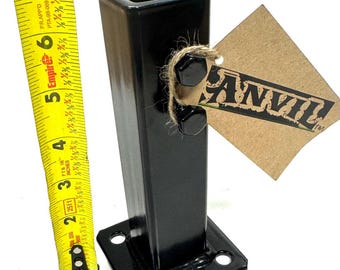 No Welding 6 1/2" Broken Rail Post Repair base for 1" posts Slips into tube Black w/Hardware Pat Pending