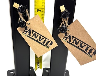 SLIP Fit NO Welding Broke Rail Post Repair feet 2 pack 8" h. for 1" posts/legs solid or hollow Painted Black Hardware included! PAT Pending