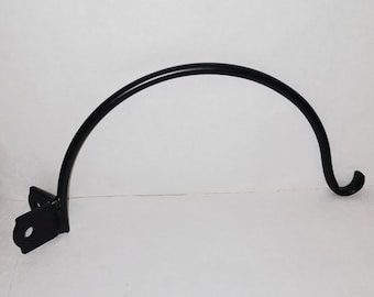 12" Corner Bracket PLANT hooks for Hanging outdoor solar lights lamps. Painted black. FITS outside any 90-degree corner! Saves space!