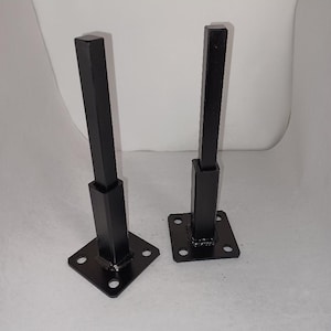 2 pack 4" Handrail rusted out Broken Repair feet for 1" Hollow posts NO welding needed! Slips into existing Leg Black Hardware included!