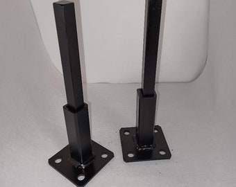 2 pack 4" Handrail rusted out Broken Repair feet for 1" Hollow posts NO welding needed! Slips into existing Leg Black Hardware included!