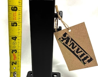 Railing Post Repair Base, 6.5" High, 1" Posts Mounts Black Painted Steel