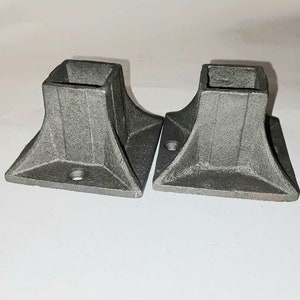 2 Cast iron stair rail base repair for posts banister legs Welding ON use with New or Old railings