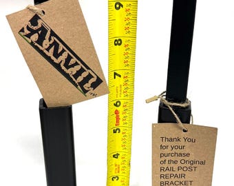 6" step Railing Rusted out steel 1" HOLLOW Posts Repair feet 2 pk for 1" post NO welding needed! Slips into existing 1" Leg Black w-Bolts