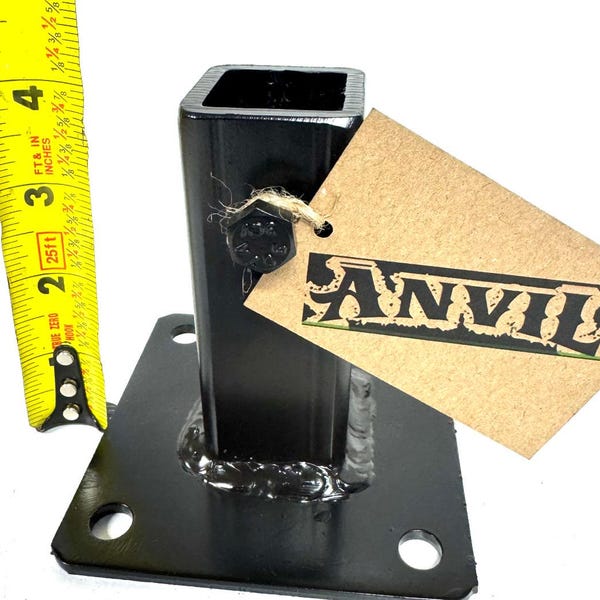 Handrail metal Bracket for 1" Broken Rail posts repair 4" H. 4" base plate No welding Existing 1" Post slip fits INSIDE-Bolts-Black PAT P
