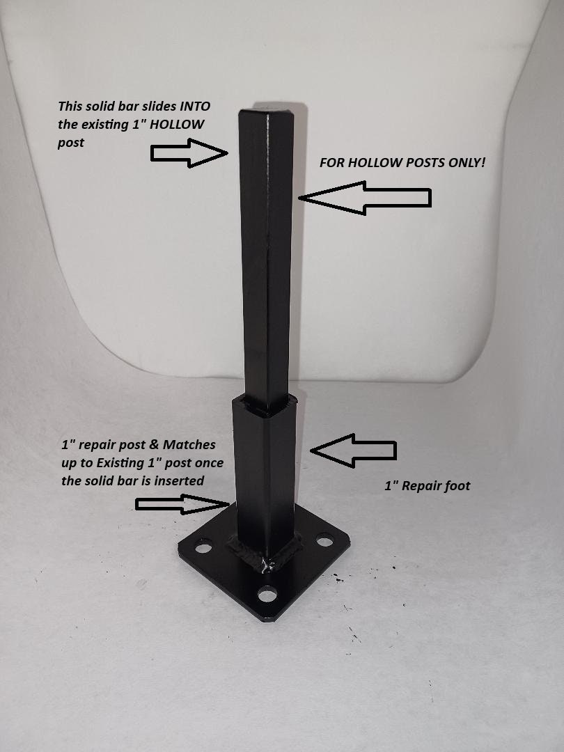 Anvil Steel 6-inch Railing Repair Kit – Fix Rusty Outdoor Rail Posts Without Welding | Slip-Fit Inside 1” Square Hollow Rails
