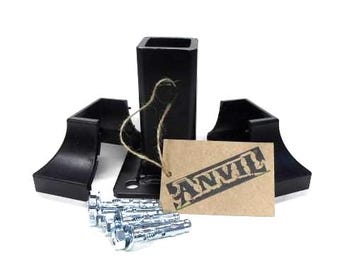 No Welding! 1" Railing Metal post Repair Mount 3 3/4" High 1" Loose metal Step Rail posts hollow or solid slip Paint-bolts & covers-PAT P
