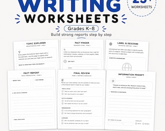 Informational Writing Worksheets | Research, Reports, Paragraphs (Grades K-8)