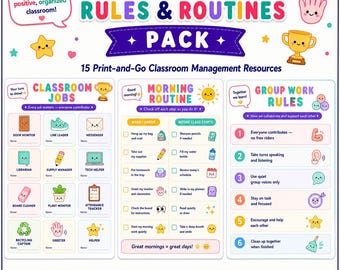 Back to School Classroom Rules & Routines Pack | Printable Classroom Management | Grades K-8