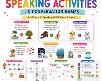 Would You Rather Speaking Cards | ESL Conversation Games, Printable PDF