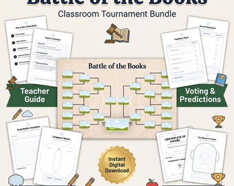 Battle of the Books Classroom Tournament Bundle | Reading Activity Worksheets (Printable PDF)