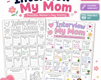 Interview My Mom Printable Worksheet | Mother’s Day Kids Activity