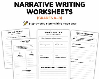 Narrative Writing Worksheets | Story Writing Activities | Printable No Prep