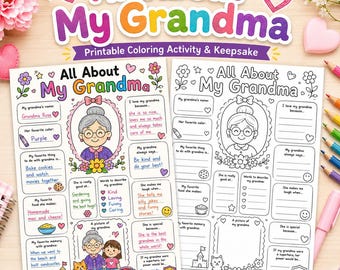 All About My Grandma Printable Worksheet | Mother’s Day Coloring Activity