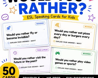 Would You Rather? ESL Speaking Cards for Kids