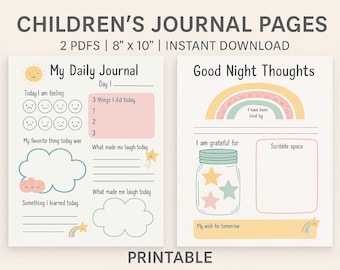 Kids Daily Journal Printable – My Day & Goodnight Thoughts