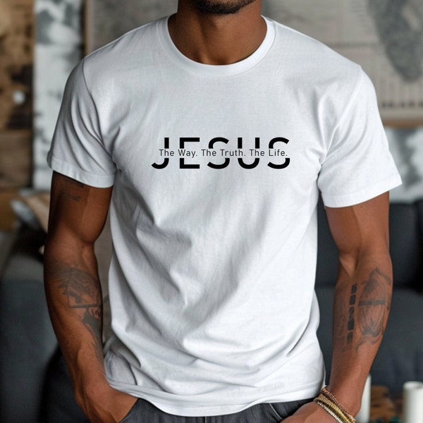 Men’s Christian Shirt, Jesus is The Way T-Shirt, Faith Cross Shirt, Religious T-Shirt, Christian Shirts, Bible Verse T-Shirt, Gift For Him