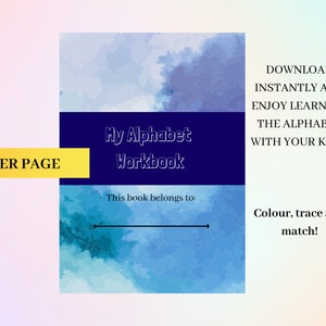 Mi libro de trabajo del alfabeto / Aprendizaje temprano / Libro de trabajo / Preescolar / Libro de actividades / Seguimiento y reconocimiento de letras / PDF imprimible / Educación en el hogar