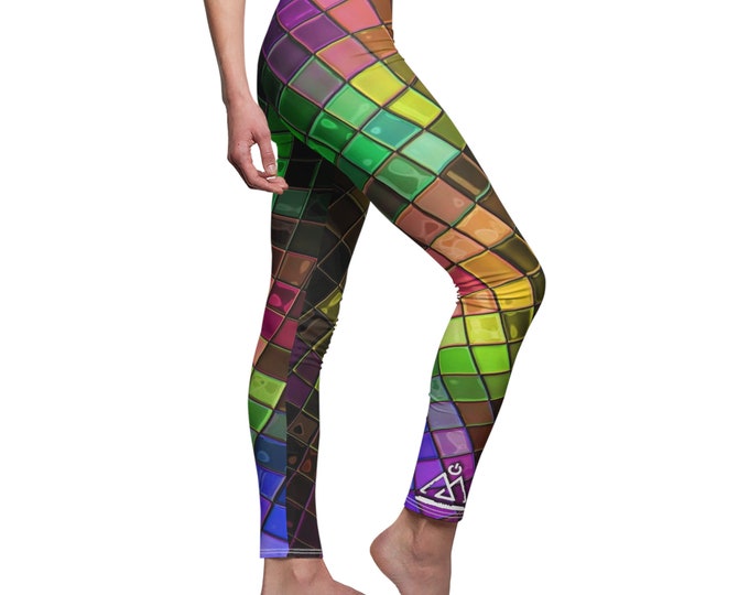 Women's Cut & Sew Casual Leggings (AOP)for the gym/ to run or train