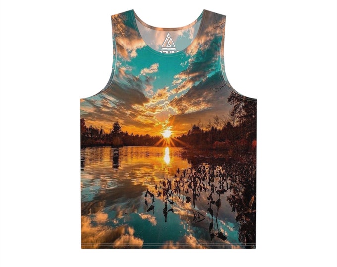 Clothes for summer/Photography/sunset and sunrise/men's Tank (AOP)clothes for the heat