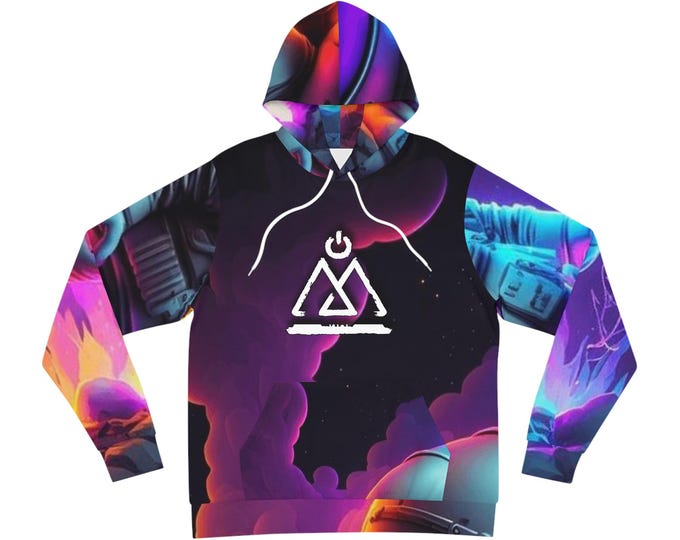 Astronaut boy/Fashion Hoodie (AOP) black color