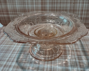 Rose Carnival Glass Console Bowl