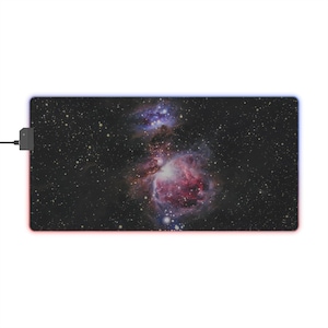 Galaxy LED Gaming Mouse Pad, Astral Gaming Desk Accessory, RGB Light-Up Mat for Gamers, Cosmic Desk Decor, Unique Gift for Tech Lovers