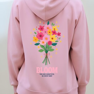 Bloom Floral Hoodie: Feminine Eco-Friendly Sweatshirt