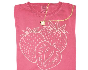 Vintage Strawberry Comfort Colors Shirt: Cottagecore Summer Tee