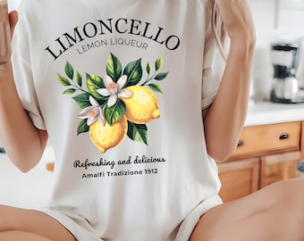 Maglietta Limoncello: design italiano a tema limone della Costiera Amalfitana