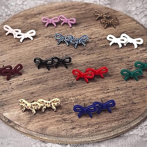 Bow ribbon studs | handmade polymer clay earrings | simple bow studs
