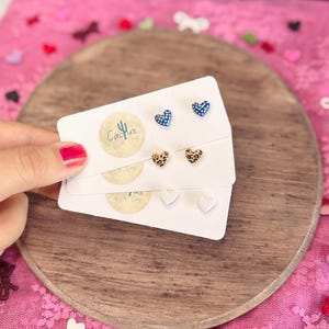 Heart clay studs | small heart polymer clay studs | minimalistic stud hearts | handmade polymer clay earrings