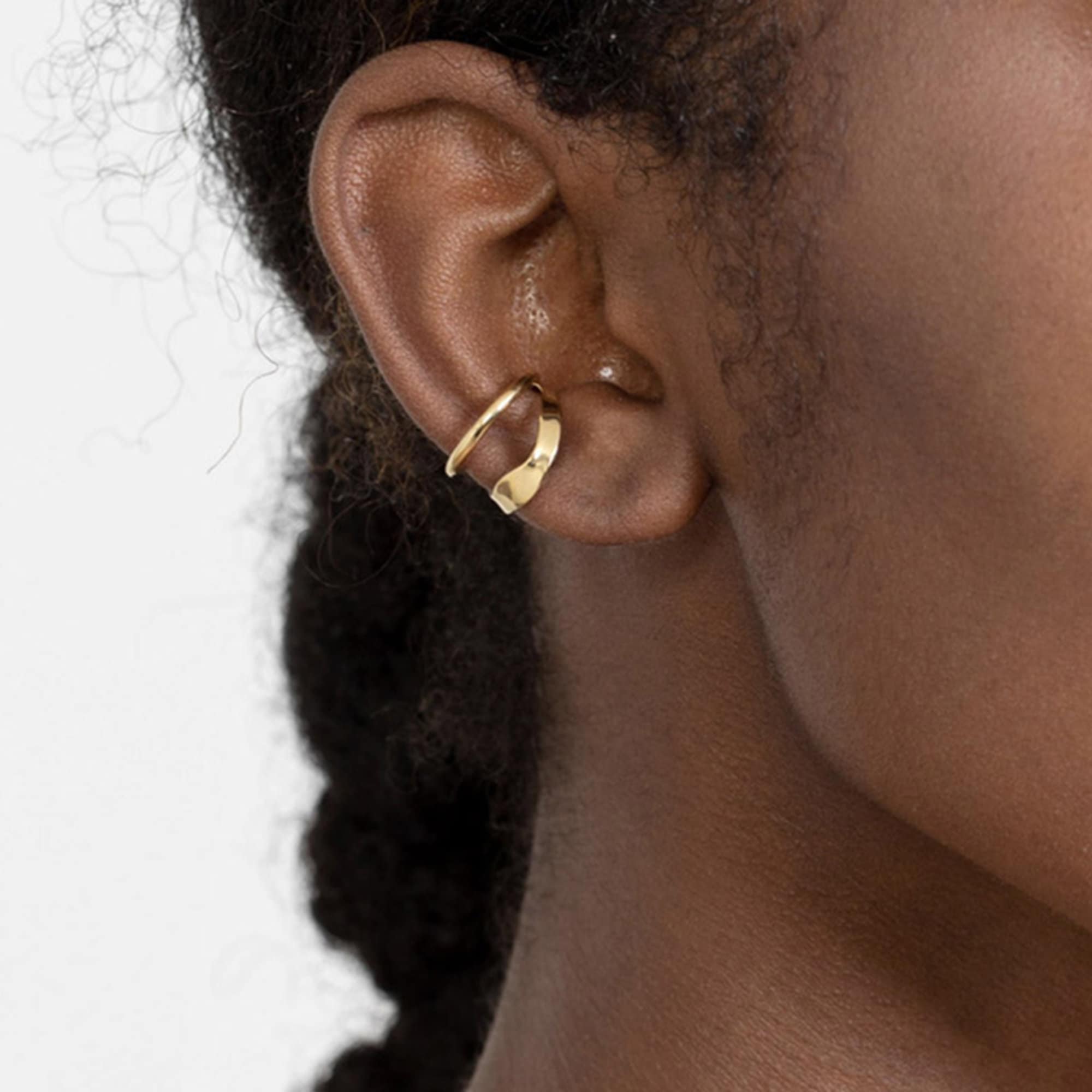18K gold Plated 925 Sterling Silver Triple Ear Cuff No Piercing – No. 23  Co. Jewellery