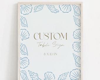 Editable Table Sign Sea you Soon Baby Shower Theme Printable Coastal Baby Blue Gender Neutral Summer Favor Custom Sign Beach Party Decor