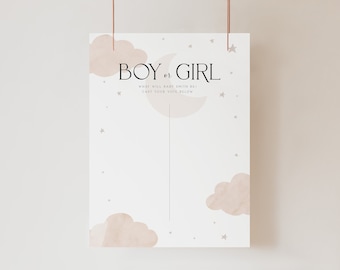 Gender Reveal Voting Sign Twinkle Twinkle Little Star Printable Voting Poster Gender Reveal Editable Cast Your Vote Team Boy Team Girl Decor