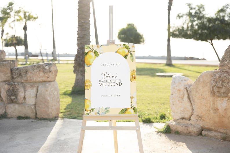 Welcome Weekend Sign Lemons Welcome Sign Bachelorette Weekend Lemon Citrus Bridal Shower ...