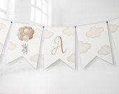 Editable We can Bearly Wait Baby Shower Welcome Baby Flags Printable Teddy Bear Balloons Garland Template Gender Neutral Bear Decor Banner
