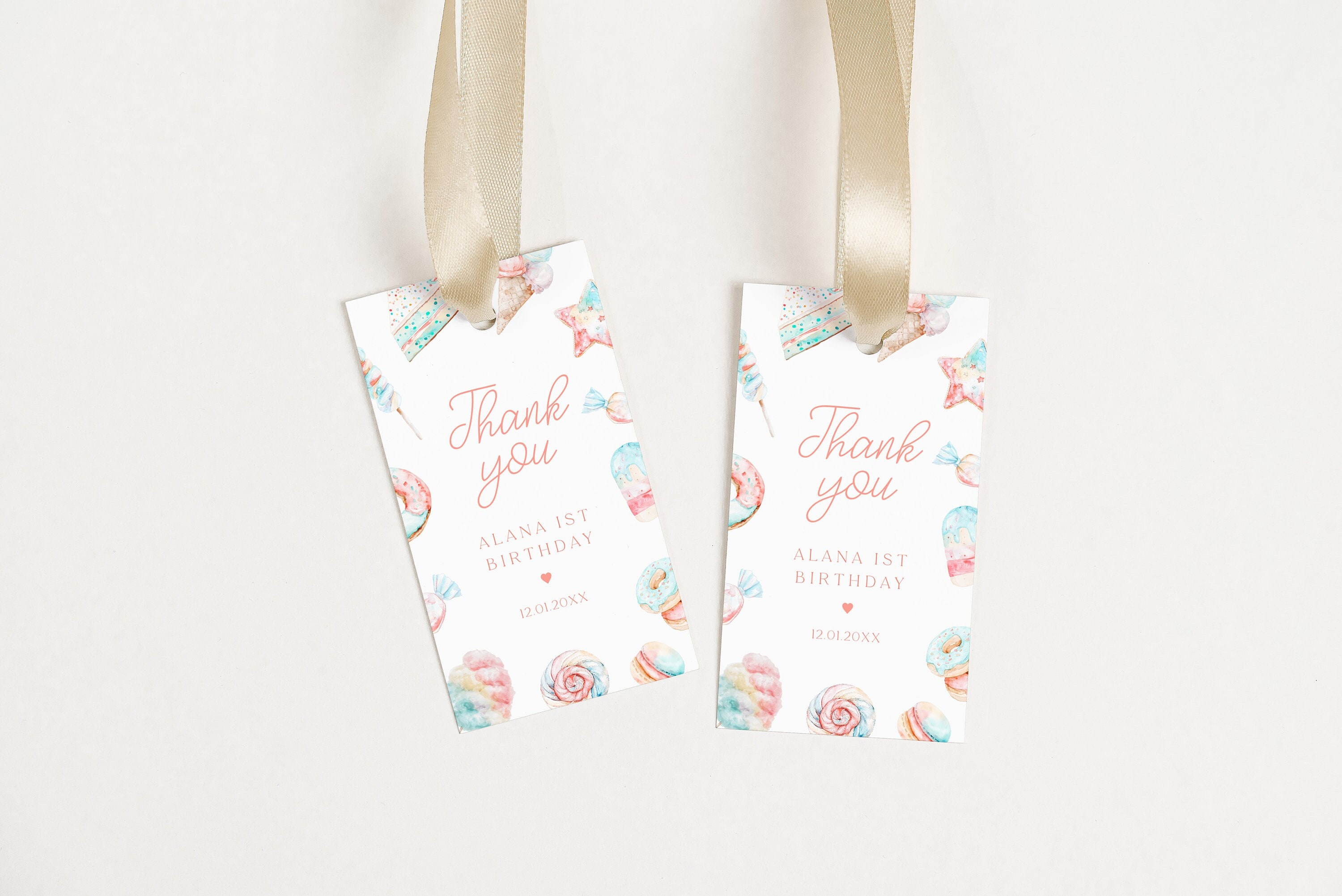 Editable Candyland Gift Tags Printable Favor Tag Template Donuts ...