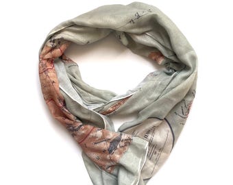 Hawaii, HI Vintage State Map Scarf