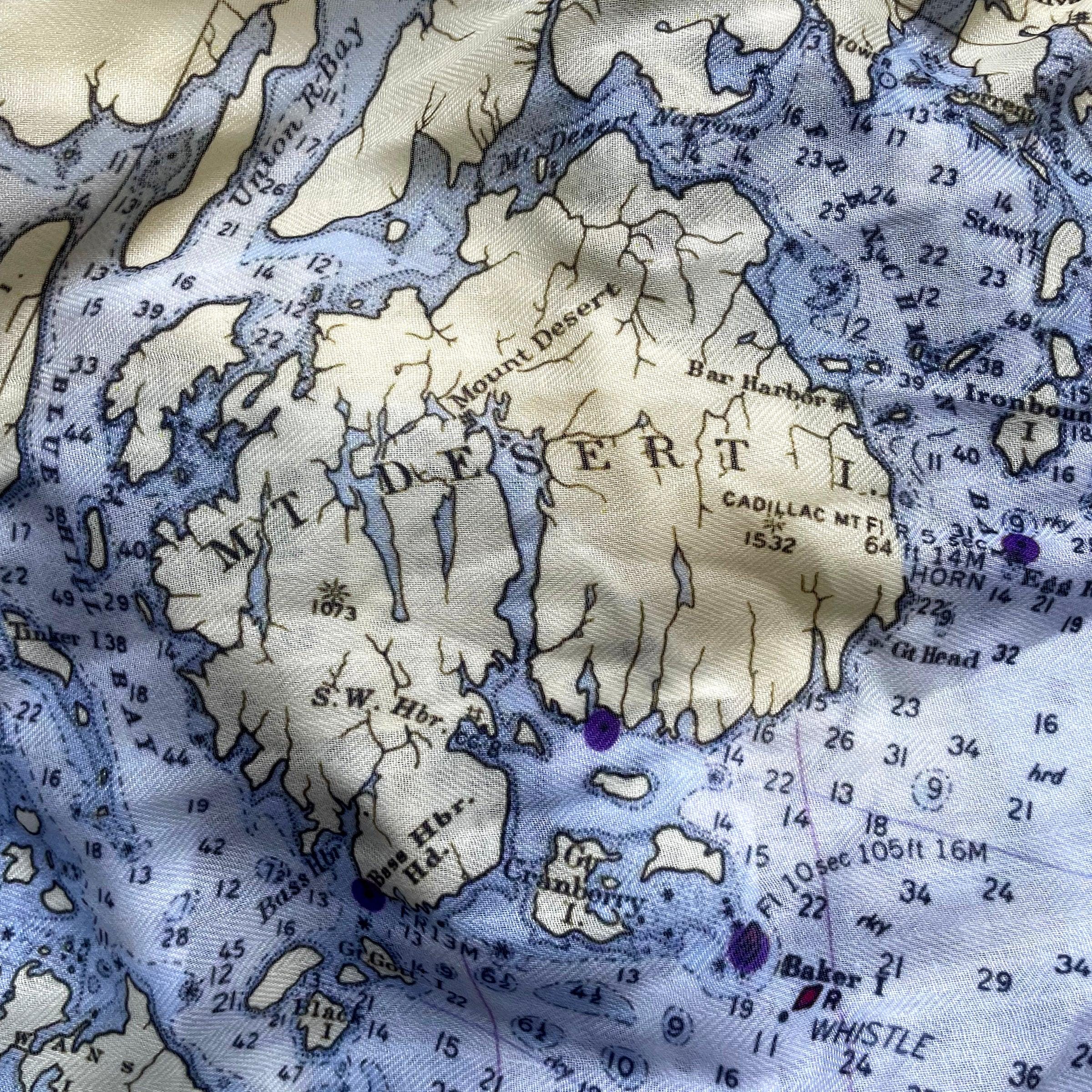 Coast of Maine Chart Scarf Etsy