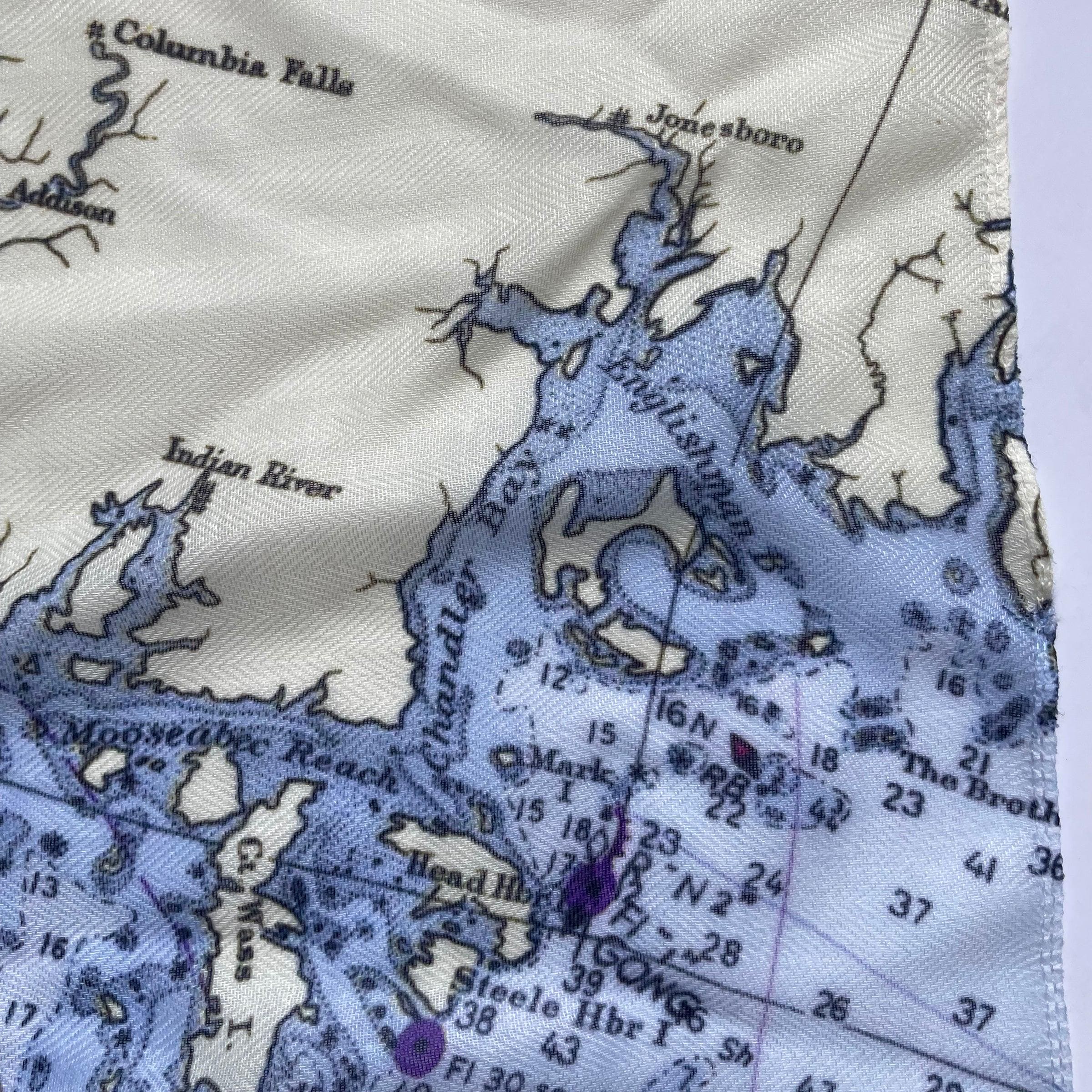 Coast of Maine Chart Scarf Etsy