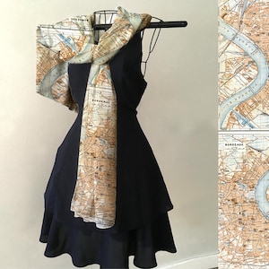 Foulard carte vintage Bordeaux