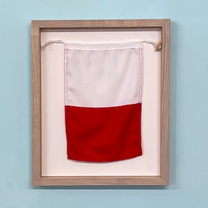Letter &quot;H&quot; Nautical Flag in Glass-Free Shadow Box Frame