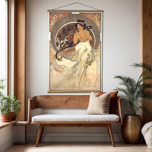 Alphonse Mucha&#39;s &quot;Music&quot; Wall Tapestry - 30&quot; x 44&quot;
