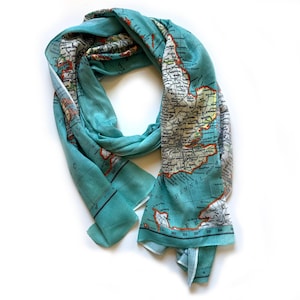 U.K. (British Isles) Vintage Map Scarf