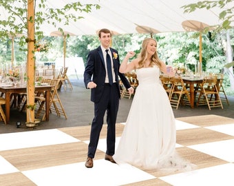 Faux Maple Wood Checkered Dance Floor Design