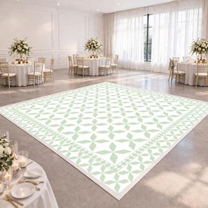 Parkiet taneczny Sage Tile | Zielona naklejka na podłogę weselną | Nowoczesny projekt wydarzenia | Niestandardowy plik cyfrowy